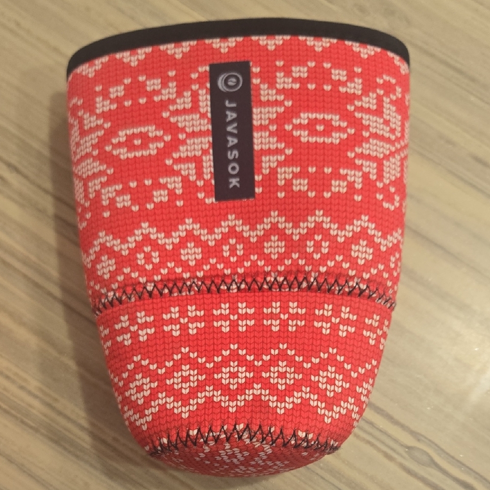 Javasok Red Insulated Coffee Sleeve Large Fits 30-32 Oz